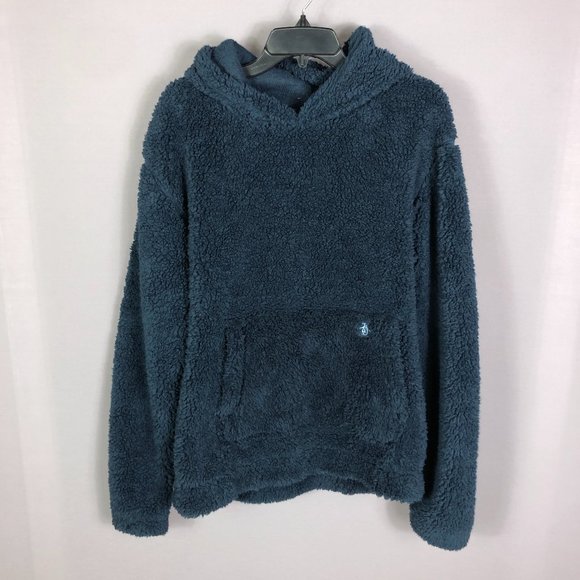 Original Penguin Other - Original Penguin Navy Blue Sherpa Hoodie Sweater Size Medium
